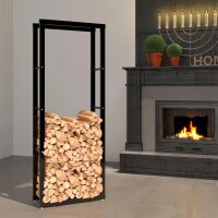 Kaminholzregal, Metall Brennholzregal 60 x 25 x 150 cm