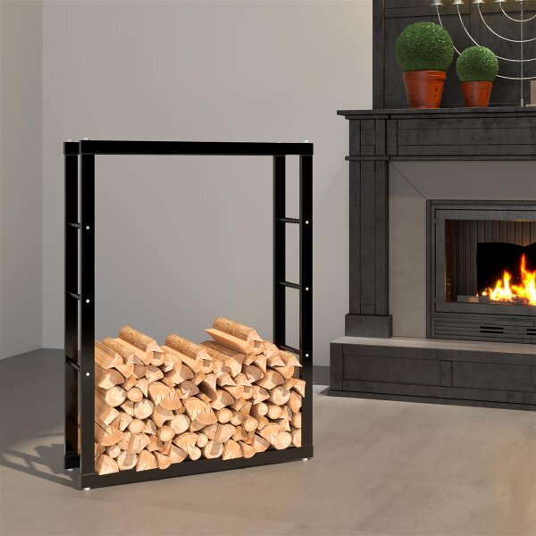 Firewood Rack, Metal Firewood Rack 80 x 25 x 100 cm