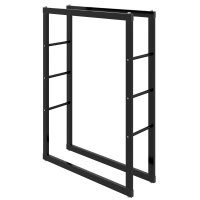 Étagère à bois de chauffage, étagère en métal 80 x 25 x 100 cm