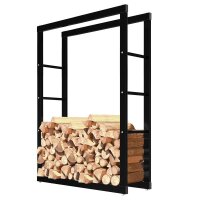 Kaminholzregal, Metall Brennholzregal 80 x 25 x 100 cm