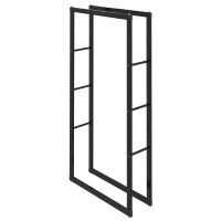 Estante para leña, estante de metal para leña 80 x 25 x 150 cm