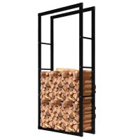 Kaminholzregal, Metall Brennholzregal 80 x 25 x 150 cm