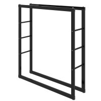 Haardhoutrek, metalen brandhoutrek 100 x 25 x 100 cm