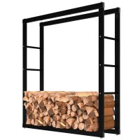 Kaminholzregal, Metall Brennholzregal 100 x 25 x 100 cm