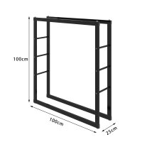 Scaffale per legna da ardere, scaffale in metallo per legna da ardere 100 x 25 x 100 cm