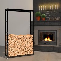 Firewood Rack, Metal Firewood Storage 100x25x150 cm