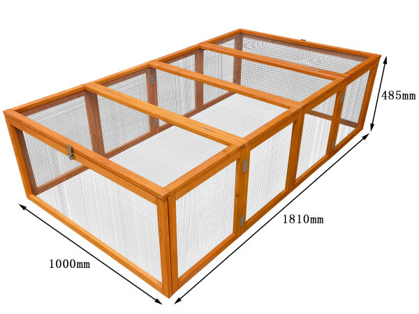 Enclos extérieur pour lapins "nature" 181 x 100 x 48,5 cm