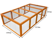 Klatka dla królików i zajęcy "naturalna" 181 x 100 x 48,5 cm