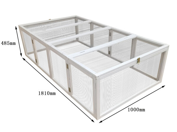 Recinto per conigli "bianco" 181 x 100 x 48,5 cm