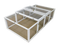 Enclos extérieur pour lapins "blanc" 181 x 100 x 48,5 cm