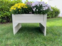 Cajón elevado y garaje para cortacésped de madera de abeto, resistente a la intemperie, incluye caja de plantación 79 x 73 x 56 cm