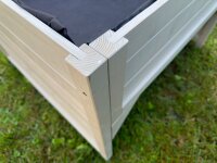 Cajón elevado y garaje para cortacésped de madera de abeto, resistente a la intemperie, incluye caja de plantación 79 x 73 x 56 cm