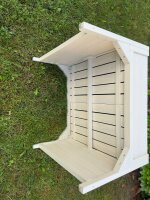 Hoge bed en robotmaaier garage van vurenhout, weerbestendig, incl. plantenbak 79 x 73 x 56 cm