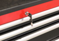 Carrello attrezzi con 9 cassetti, rosso