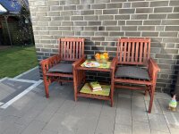 Banco de jardín con mesa, banco de 2 plazas