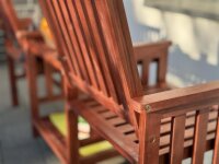Garden bench with table, 2-seater double bench
