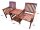 Banc de jardin avec table, 2 places banc double
