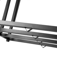 Étagère à bois de chauffage en métal anthracite 130 x 70 x 185 cm avec toit